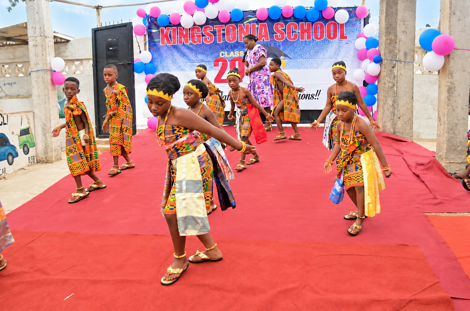 Kente Dancers At School Celebration